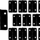 QCAA Solid Brass 180 Degree Mini Hinges, Jewery Box, Cabinet Butt Hinge, 36mm x 25mm(1.41" x 1"), Matte Black, Made in Taiwan, 6 Pair