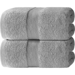 Luxury Soft Bath Sheet Towels Set - 650 GSM Cotton Luxury Bath Towels Extra Large 35"x70" | Highly Absorbent and Quick Dry | Hotel Quality Extra Large Bath Towels Oversized, Light Gray, 2 Pack
