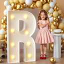 Imprsv Marquee Light Up Letters, 3FT Mosaic Letters with Light for Baby Shower Graduation Party Decor, Large R for Engagement Wedding Party Decorations (Need to Assemble)