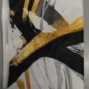 Black and Gold Kitchen Decor Towels Set of 2, Black Gold and White Bathroom Decorative Dish Tea Towels for Kitchen, Contemporary Decor Hand Towels for Bathroom, 16x24 Inch