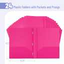 Mr. Pen- Plastic Folders with Pockets and Prongs, 24 Pack, Letter Size | Pink, Flexible Plastic Folders with Prongs
