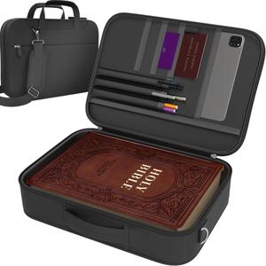 DEHITE Bible Cover for Men  Grey Bible Bag Case for Men and Women Extra Large Size  Tote Bag  Fit Book 11.2 x 8.4 x 1.8 IN  Pen Slots  Zippered Pocket  Shoulder Strap  Premium