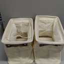 Collapsible Fabric Storage Box with Metal Frame, Wardrobe Storage Baskets, Clothing Organizer Box, Oversized Shelf Basket, Ivory Color Box Set of 2 (Ivory - Large)