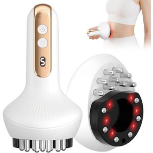 Lymphatic Drainage Massager & Anti Cellulite Massage Tool, New Smart Cupping Massager, Helps Reduce Stretch Marks & Cellulite, for Belly, Arms & Legs, Body Sculpting Machine with Heat & Vibration (White)