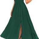 GRACE KARIN 2026 Women's Summer Floral Wedding Guest Dress,Beach Flowy A Line Maxi Off Shoulder Bridesmaid Dresses (Green, XXL)