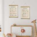 VIYYIEA Nursery Wall Decor Art Paintings, Educational Posters For Toddlers 1-3, Preschool Learning Hanging Charts, Kids Playroom Prints, Homeschooling Supplies of 'Alphabet & Numbers' -(16"x12"-2)