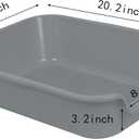 1 Pack Extra Large Dog Litter Box Pan Tray (ABS Material), Low Entry Jumbo Senior Litter Boxes for Multiple Kitten Big Cats, Pet Safe Indoor Dog Potty (Dark Gray, 20" L x 15" W)