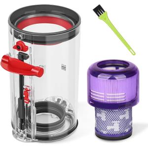 Dust Bin Replacement for Dyson V11 V15 V15S Detect Vacuum Cleaner Canister, Vacuum Bin Replacement for Part 970050-01 and Part 965443-01 (V11 Dust Bin + Filter)