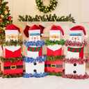 Gersoniel 12 Set Christmas Stacking Boxes Christmas Nesting Gift Box with Hats Santa Claus Snowman Stackable Boxes with Lids Xmas Decorative Present Box for Party Supplies Decor