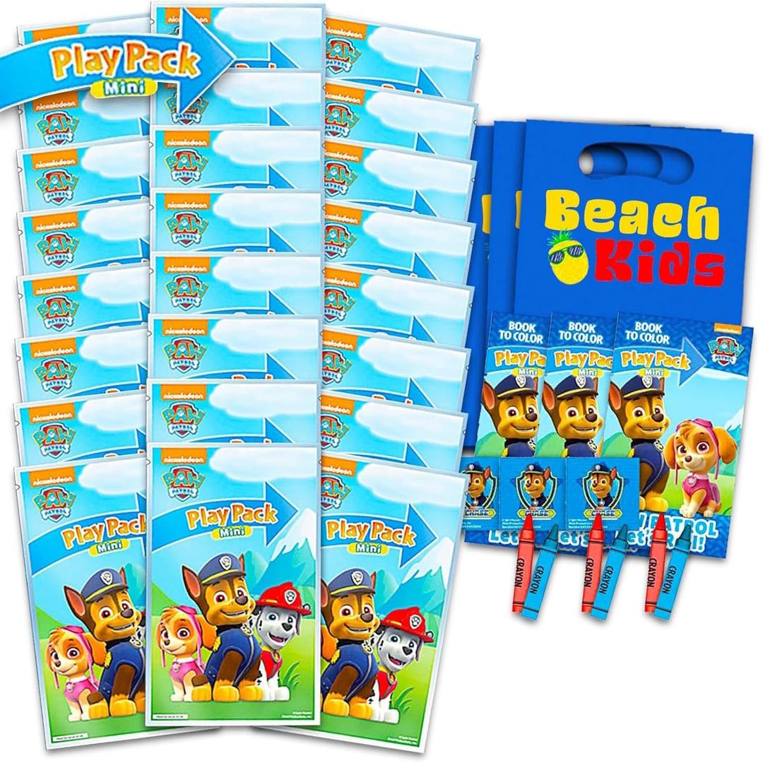 Paw Patrol Mini Party Favors Set for Kids - Bundle with 24 Mini Grab n Go Play Packs with Coloring Pages, Stickers, and More | Paw Patrol Birthday Party Supplies