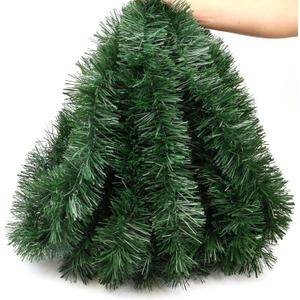 50 Feet Christmas Greenery Garland Decorations, Artificial Green Pine Soft Tinsel Xmas Tree Decor Non-Lit for Stairs Mantle Fireplace Home Indoor Outdoor Holiday Party