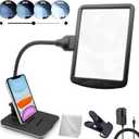 4X Gooseneck Magnifying Lamp Lighted with 28 SMD LEDs, Table Desktop Standing Hobby Tool Magnifier Hands-Free with Clamp for Sewing, Crafts, Close Work, etc.