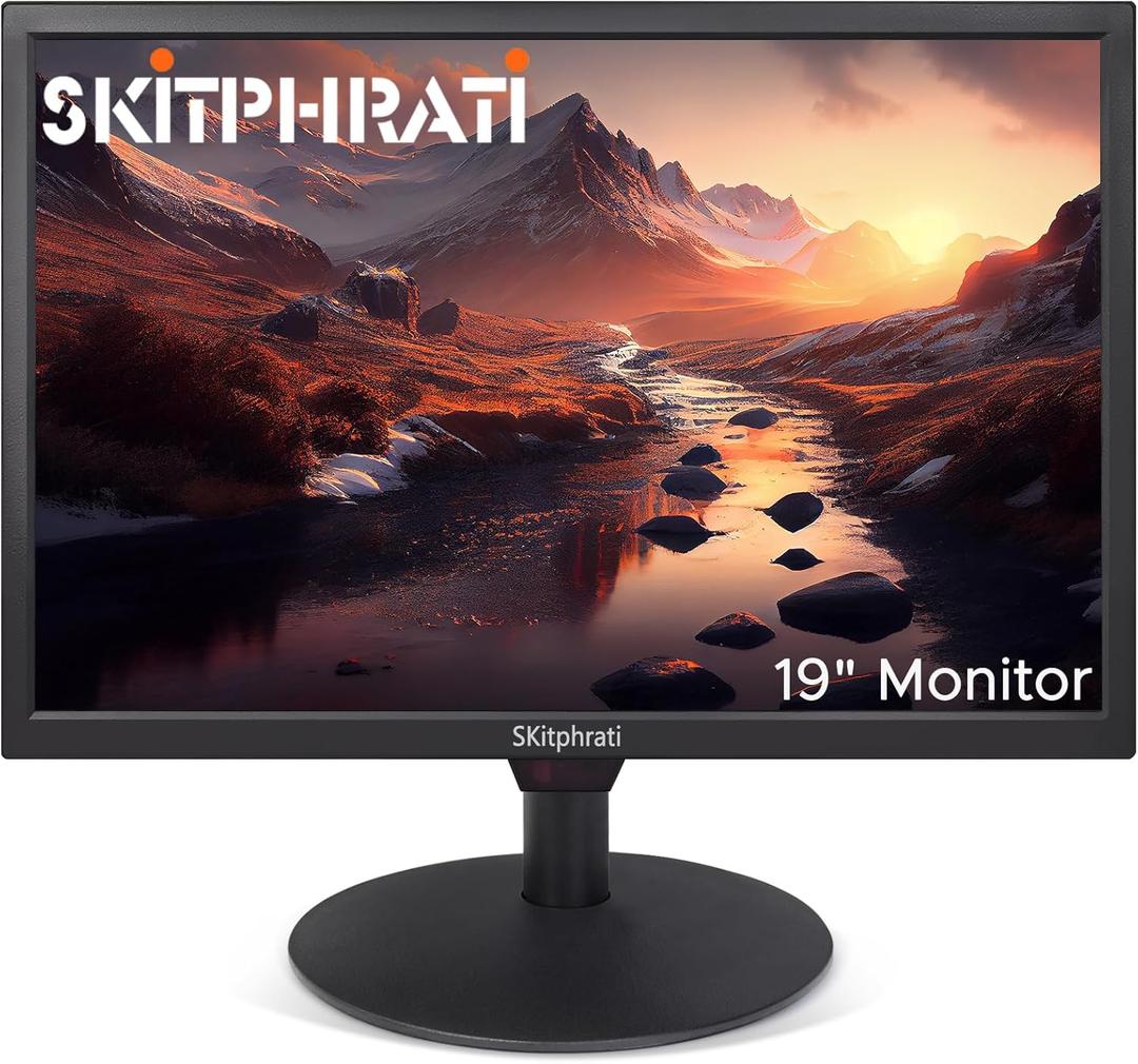 19 Inch HD (1440 x 900) PC Monitor, Computer Monitor with HDMI VGA AV BNC USB Ports, 60Hz, 5Ms, VESA, Build-in Speakers, LED Display for Laptops and Desktops Office Home