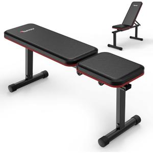 PASYOU Flat Weight Bench, Adjustable Strength Training Bench, Workout Bench for Home Gym, Multifunctional Exercise Bench (PB200)