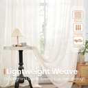BGment Linen Semi Sheer Curtains 80 Inch Length for Living Room - Light Filtering Window Drapes Rustic Lightweight for Bedroom Country, 2 Panels Set, 52 X 80 Inch