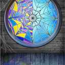 Fabric 5x7ft Halloween Spider Web Window Photography Backdrop Horror Moon Night Vampire Gothic Background Kids Party Decorations Boys Girls Photo Props (60x84 inches (5x7 feet))