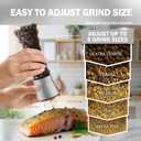 Home EC Original Stainless Steel Sea Salt and Pepper Grinder Set of 2 - Adjustable Ceramic Grinder - Diamond Pattern Glass - Salt and Pepper Shakers - Kitchen Spice Mill - Modern Kitchen Accessories