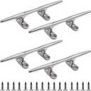Boat Cleat 4 inch 5 inch 6 inch 8 inch 10 inch Open Base 316 Stainless Steel Dock Cleat Marine Grade Rope Cleat with Fasteners for Kayaks, Nautical Decor