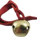Believe Ornament Brass Sleigh Bell on Leather Cord Christmas Tree Decoration with Gift Bag
