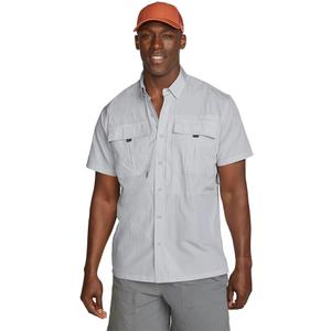 Eddie Bauer Men's UPF Guide 2.0 Short-Sleeve Shirt (Medium Tall, Light Gray)