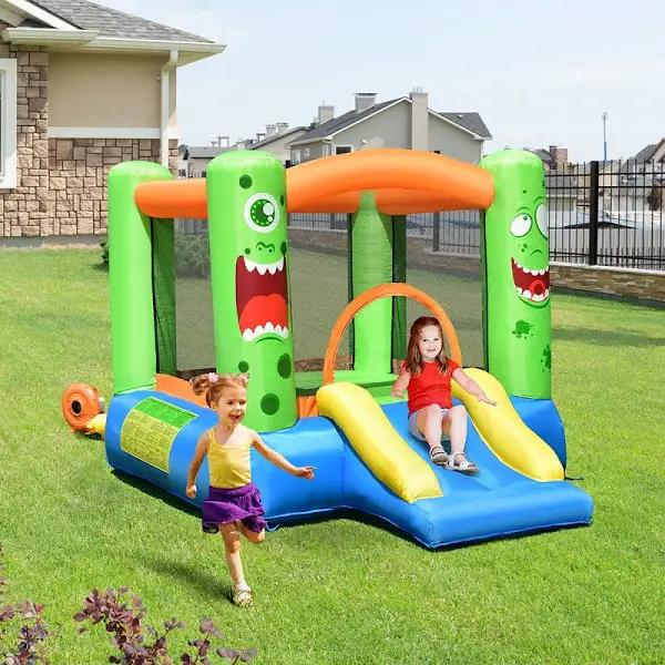 Costway Inflatable Castle Bounce House Jumper Kids Playhouse with Slider