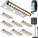 ZZXX All-in-One Retaining Wall Lights 5W LED Hardscape Lighting, 12V-24V Low Voltage Step Lights 3000K, IP68 Waterproof Outdoor Landscape Lights for Patio Walls Stairs Decor, 7.87 Inch Lights 8-Pack