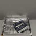 E-far Stainless Steel Baking Sheet with Wire Rack Set, 10.5 x 8.3 Cookie Sheet Baking Pan for Toaster Oven, Small Metal Tray with Cooling Rack for Cooking Roasting, Non-Toxic & Dishwasher Safe