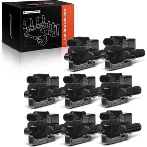 A-Premium Ignition Coil Pack (Square Type Coil) Compatible with Chevrolet GMC Cadillac Workhorse & Hummer Vehicles - Silverado 1500 2500 3500 Tahoe Trailblazer Mercruiser, Replace# 3859078, 7-PC Set