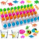 60PCS Small Hatching Dinosaur Eggs for Dinosaur Birthday Party Favors Summer Goodie Treat Bag Stuffers Classroom Carnival Prizes Bulk Pinata Fillers Novelty Grow in Water Dino Eggs with Toys Inside