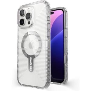 Speck Clear iPhone 16 Pro Max Case - Slim Phone Case iPhone 16 Pro Max - iPhone 16 Pro Max Phone Case - MagSafe - GemShell - Crystal Clear