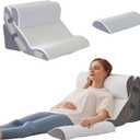 4PCS Wedge Pillow Set for After Surgery, Back Pillow for Bed Sitting up, 10-in-1 Foam Wedge Pillow for Acid Reflux & Back Pain Relief, Post Surgery Pillow for GERD & Snoring, White