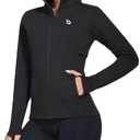 baleaf Women's Fleece Running Jacket Water Resistant Full Zip Winter Cold Weather Gear Thermal Cycling Workout Jackets Large