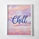 Urban Lifestyle Chill Framed Canvas Wall Art, Inspirational Quote with Pastel Sky Background,Decorative Canvas for Bedroom, Living Room, or Office, Modern Relaxing Aesthetic Décor