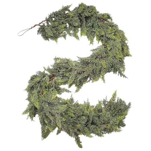 Christmas Garland, 5.9ft Realistic Artificial Pine Garland, Green Vine Christmas Wreath for Home Fireplace Table Mantel Porch