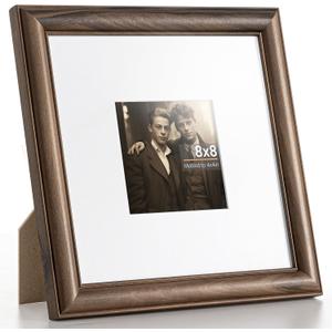 Heimlove 8x8 Picture Frame,8 x 8 Natural Solid Walnut Wood Square Frame with Tempered Glass,8"x8" Handcrafted Wood Frame Matted to 4x4 Photos for Wall or Tabletop Art Photo and Prints,1 Pack Heimlove 8x8 Picture Frame,8 x 8 Natural Solid Walnut Wood Square Frame with Tempered Glass,8"x8" Handcrafted Wood Frame Matted to 4x4 Photos for Wall or Tabletop Art Photo and Prints,1 Pack