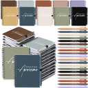 Honoson 50 Sets Spiral Notebook Sets Bulk Thank You Gift for Employee Appreciation Thank You for Being Awesome Inspirational Notepads with Bamboo Pen Valentines for Teacher(Vivid Morandi Color)