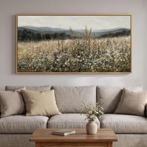 Extra Large Framed Vintage Landscape Wall Art for Living Room, 60x30 Inch