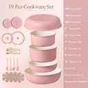 CAROTE Pots and Pans Set, Nonstick Cookware Set Detachable Handle, 19pcs Induction Kitchen Cookware Sets Non Stick with Removable Handle, RV Cookware Set, Oven Safe, Pink, Mothers Day Gifts, 19 Piece