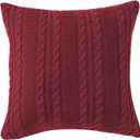 VCNY Home - Throw Pillow, Cotton Cable Knit Decorative Pillow for Bed or Couch (Dublin Red, 18" x 18")