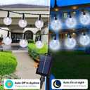 Joomer Solar Powered String Lights Waterproof, 39FT 60 LED Outdoor Solar String Lights Crystal Ball Light 8 Modes Globe Light for Garden, Gazebo, Porch, Lawn, Patio, Tree Decor (White)