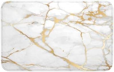Jbofyee Marble Texture Bath Mat Non-Slip Soft Microfiber Bathroom Rugs Washable Bathmat, Carpet Rug Entryway Decor for Tub Shower Room Floor, 31.5x20 Mat
