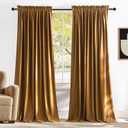 NICETOWN Gold Brown Velvet Curtains 2 Panels, 52" Wide x 96" Long, Luxury and Soft Backdrops for Bedroom and Living Room, Extra Long Window Drapes for Large Sliding Door