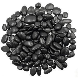 RITOLLO 6lb Black Pebble Rocks 3/8-1 Inch Polished Natural Aquarium Gravel Decorative Fish Tank Rocks Garden Landscaping Decor