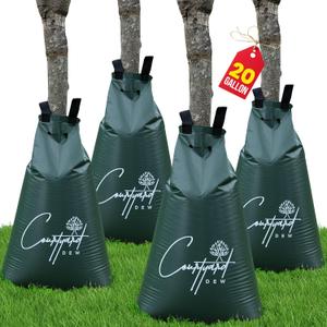 Tree Watering Bag Slow Release 4 Pack 20 Gallon- Heavy Duty Slow Release Watering Bags for Trees, Refillable Tree Bags for Watering, Deep Root Targeting, 24.44 x 26.41 x 0.98 inches