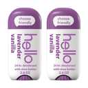 hello Lavender Vanilla Aluminum Free Deodorant for Women and Men with Shea Butter, 24Hour Freshness, Baking Soda Free Deodorant, Dermatologically Tested, 2.6 oz Stick (2 Pack)