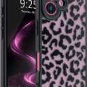 ANDATE Case for iPhone 16 Plus, [Leopard Print Design] Black Soft TPU Bumper Hard PC Back Women Girls Slim Shockproof Translucent Matte Cover Case for iPhone 16 Plus, 6.7inch (Leopard)