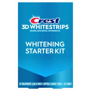 Crest 3D Whitestrips Whitening Starter Kit  Teeth Whitening Kit, 10 Treatments, Each with 1 Upper/1Lower, 20 Strips  Crest 3DWhite Teeth Whitening Strips