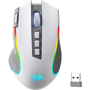 Redragon M612 PRO RGB Gaming Mouse, 8000 DPI Wired/Wireless Optical Mouse with 9 Programmable Buttons & 7 Backlit Modes, BT & 2.4G Wireless, Software Supports DIY Keybinds Rapid Fire Button