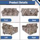 Stretch Couch Covers for 3 Cushion Couch,4-Piece Floral Sofa Covers Couch Slipcovers with Elastic Bottom,Furniture Protector for Living Room with Kids and Pets(Sofa Covers) (A-round Flower+brown Texture)