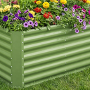 4x2x1.86ft Raised Garden Bed - Galvanized Deep Root Planter Boxes Outdoor With Wing Nuts And Safety Edges For Gardening Vegetables, Flowers, Herbs, Succulents